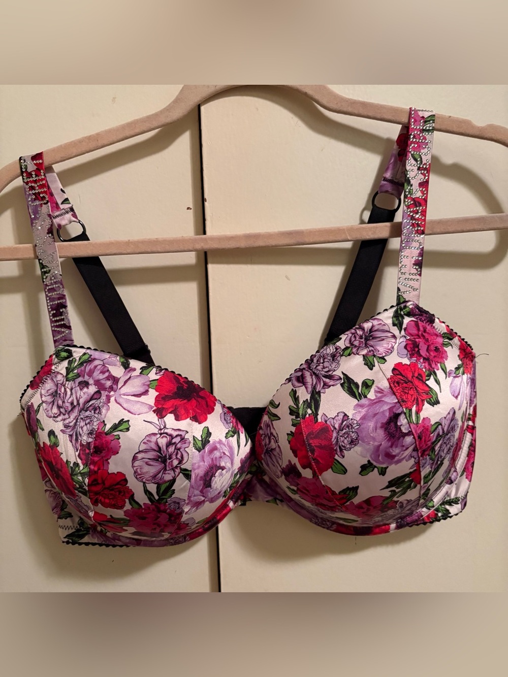 Victoria's Secret Pink, Red & Purple Floral Padded Underwire Bra